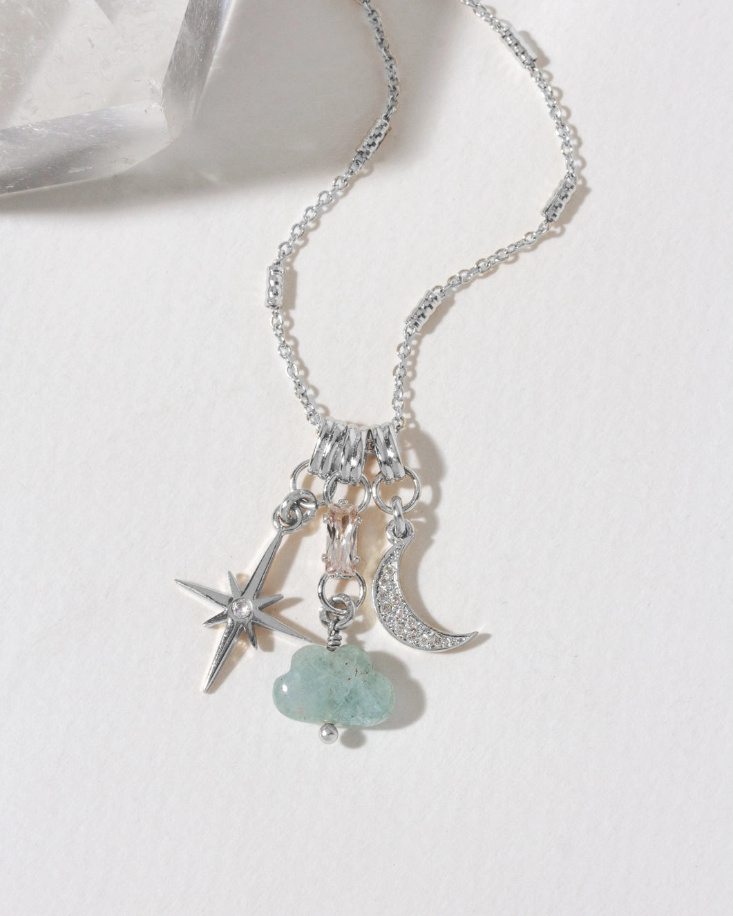Cloud Nine Charm Necklace | Aquamarine