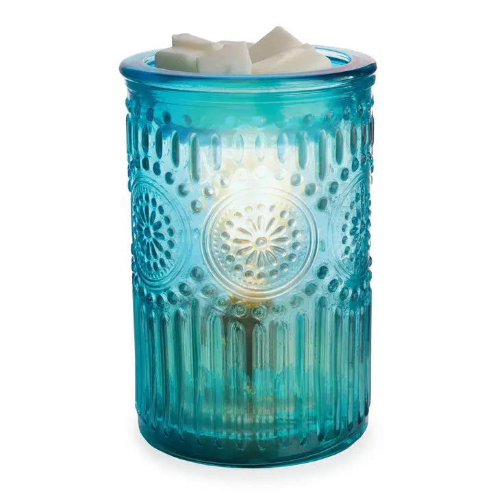 Blue Vintage Parisian Glass Wax Warmer