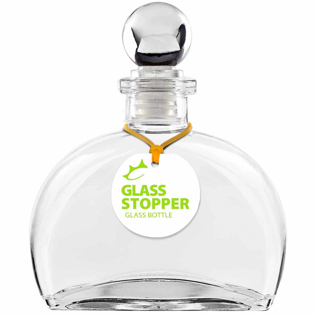 Fiji Recycled Glass Bottle with Clear Glass Top | 6 oz