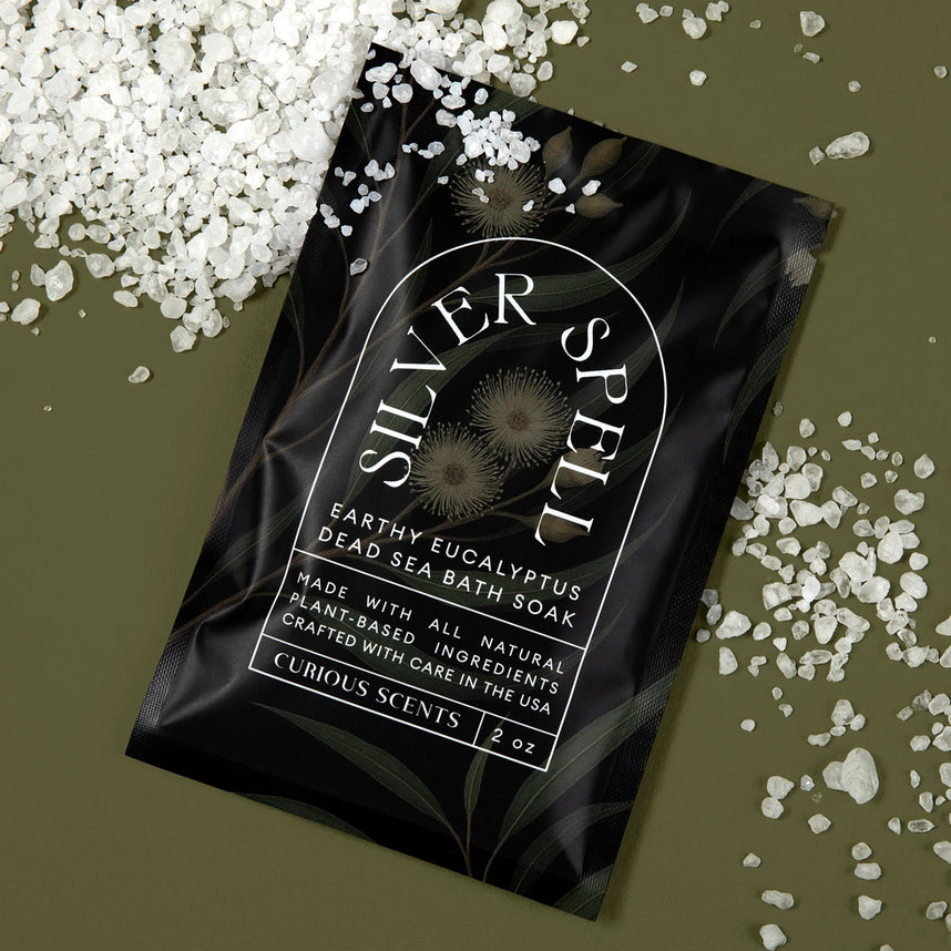 Silver Spell Earthy Eucalyptus Dead Sea Salt Bath Soak Pouch