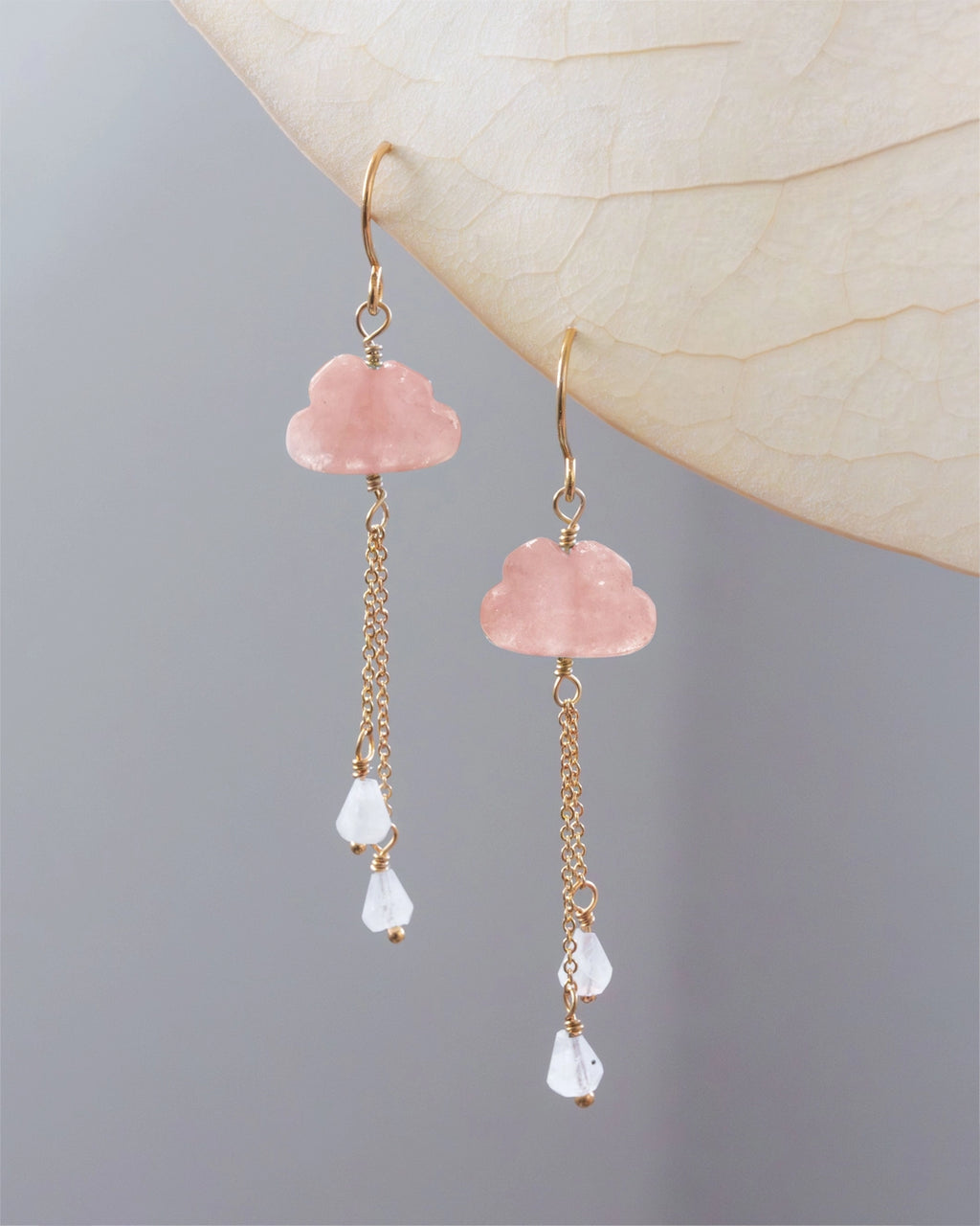 Cloud Nine Gemstone Drop Earring | Pink Opal