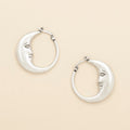 Refined Icon Earring | Moon Hoop/Silver
