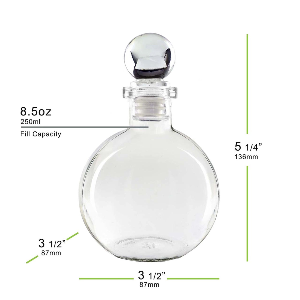Ball Recycled Glass Bottle with Clear Glass Top | 8.5 oz
