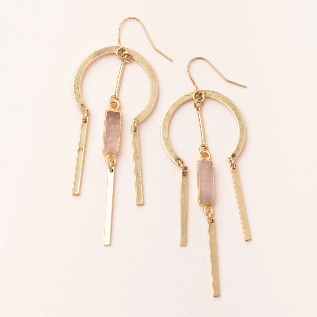 Dream Stone Earrings | Rose Quartz/Gold