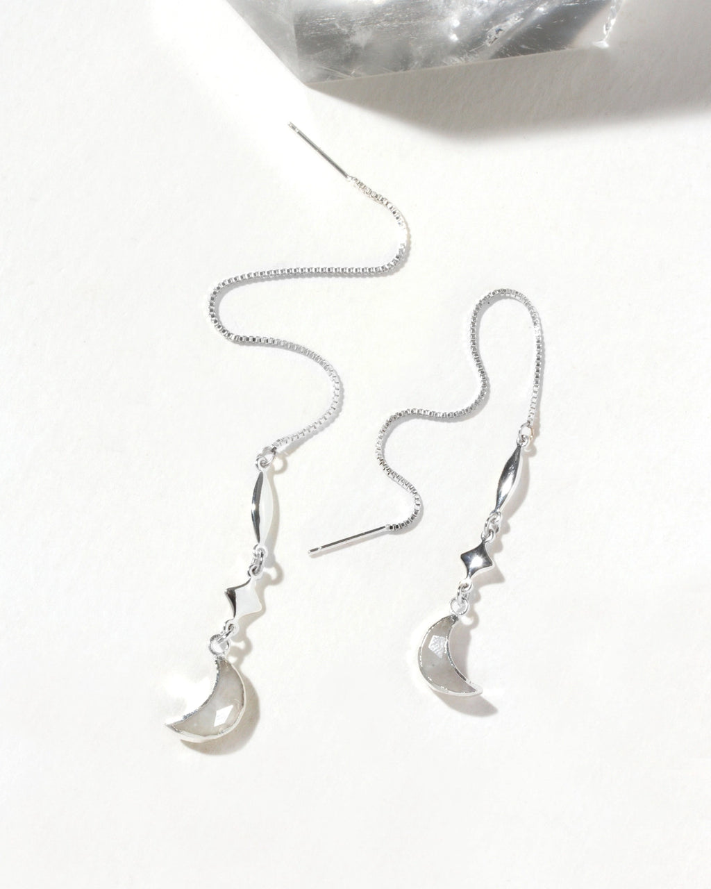 Dolce Luna Threader Earring | Silver & Moonstone