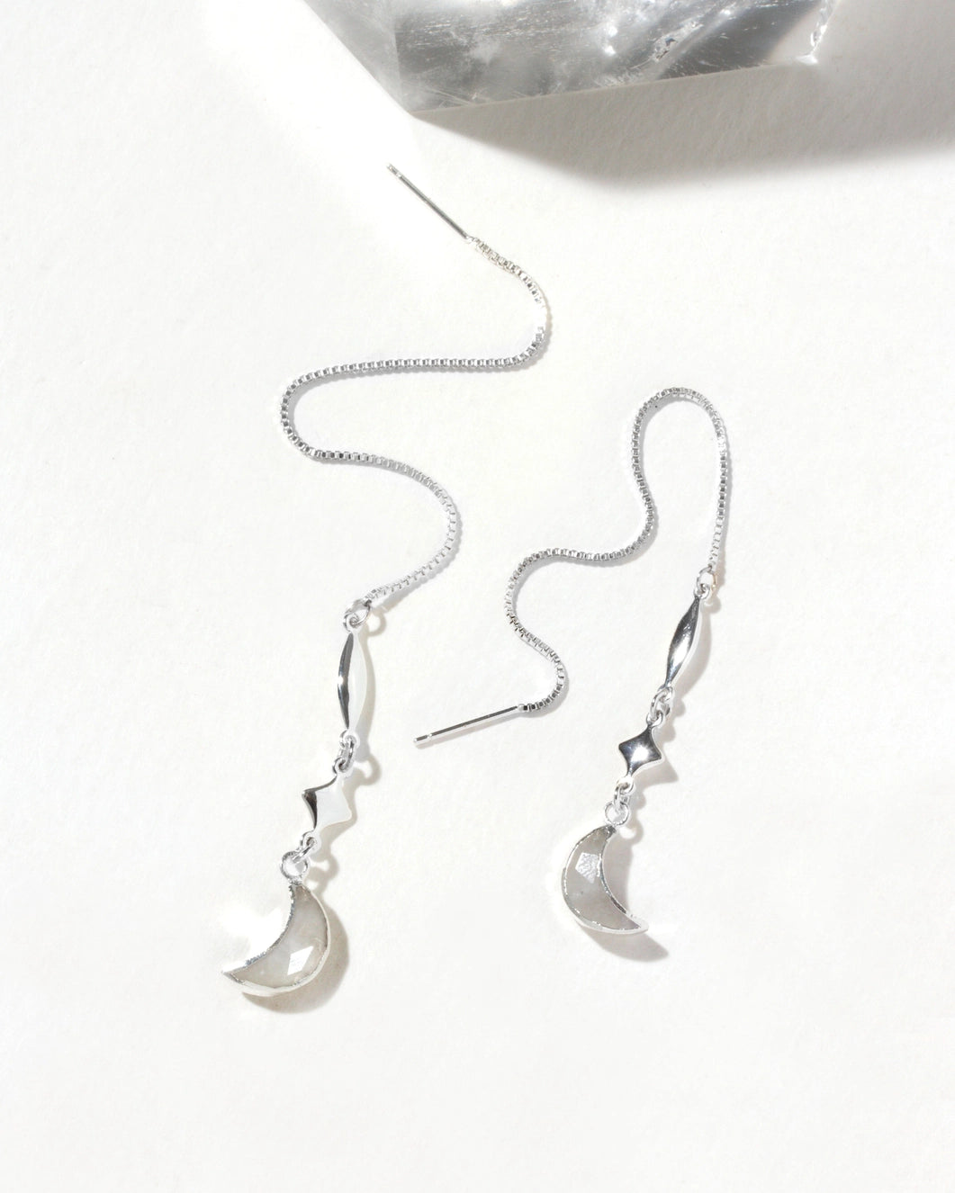 Dolce Luna Threader Earring | Silver & Moonstone