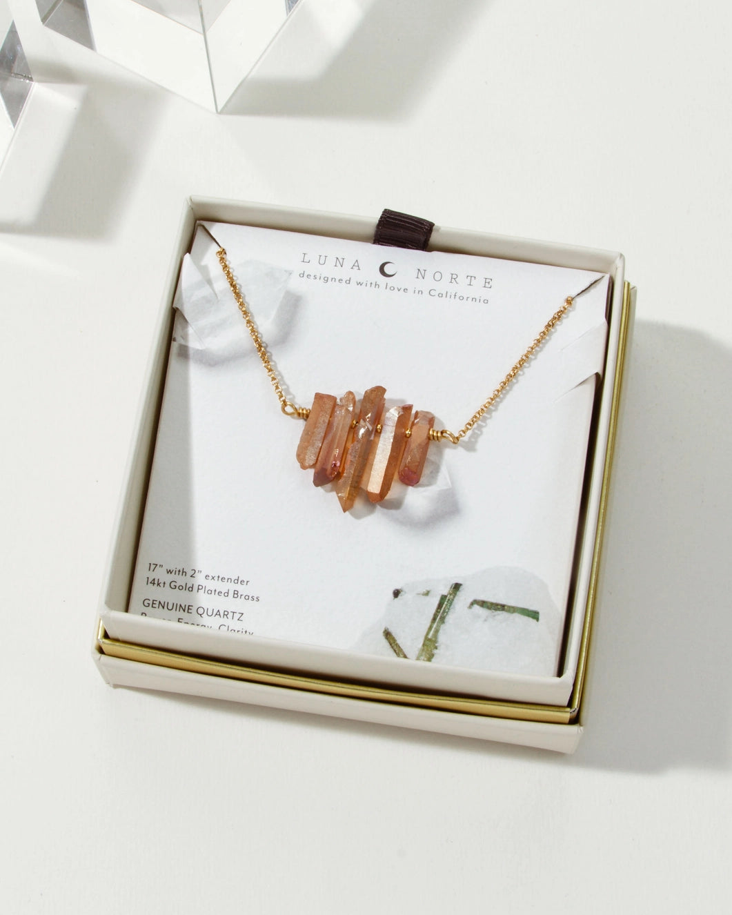 Rainy Day Necklace | Peach Quartz