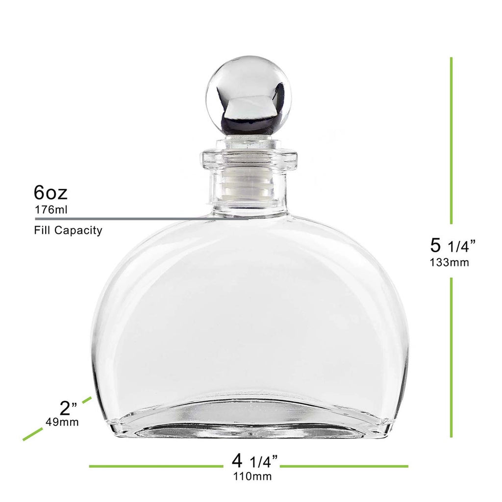 Fiji Recycled Glass Bottle with Clear Glass Top | 6 oz