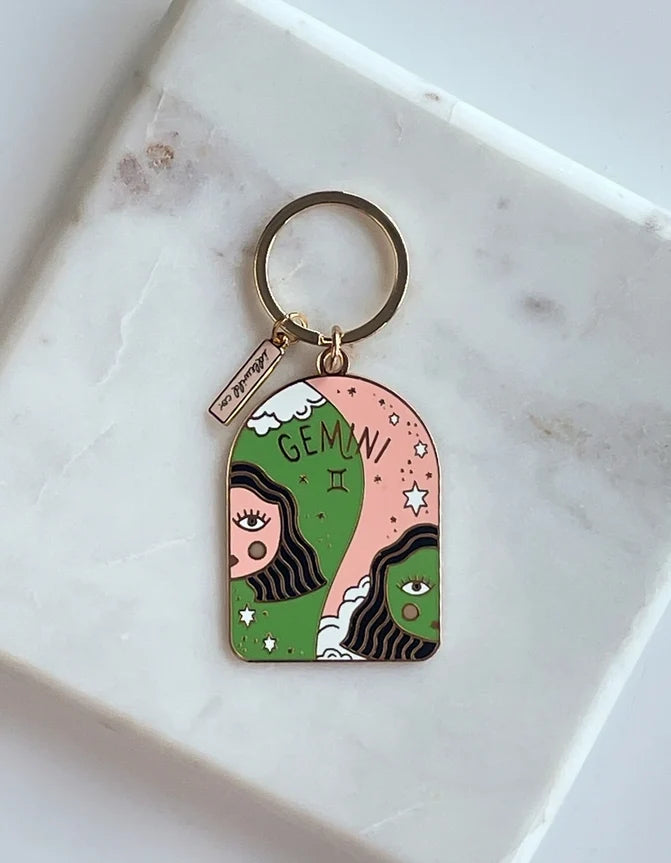 Zodiac Enamel Keychains | Gemini