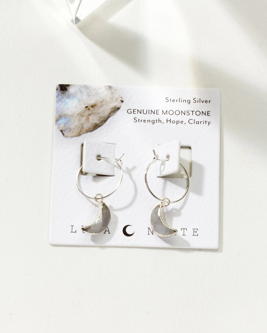 Sterling Silver Eclipse Hoop Earring | Moonstone
