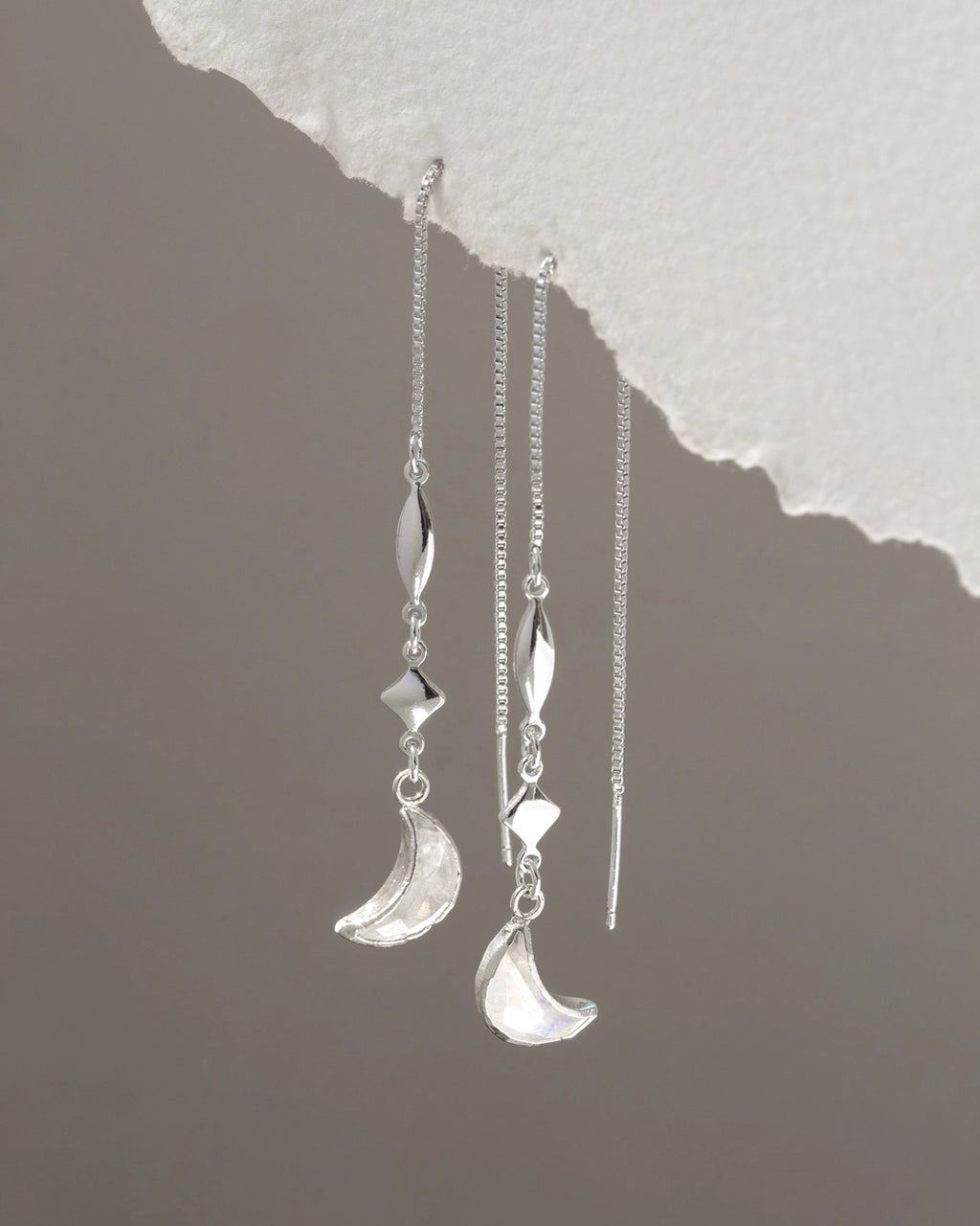 Dolce Luna Threader Earring | Silver & Moonstone