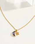 Past Your Bedtime Moon & Star Necklace | Labradorite