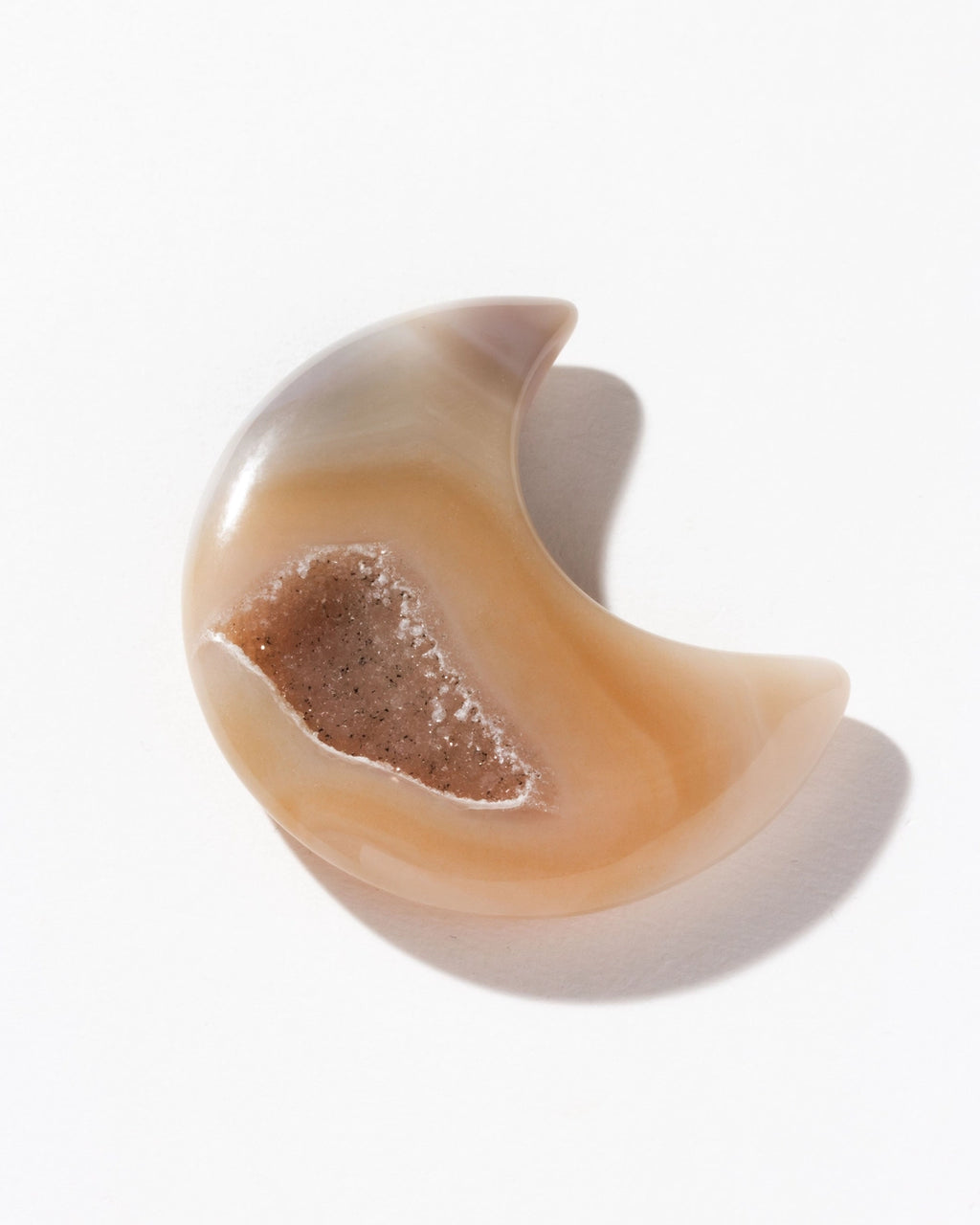 Luna Terra Crescent Druzy Agate Gemstone
