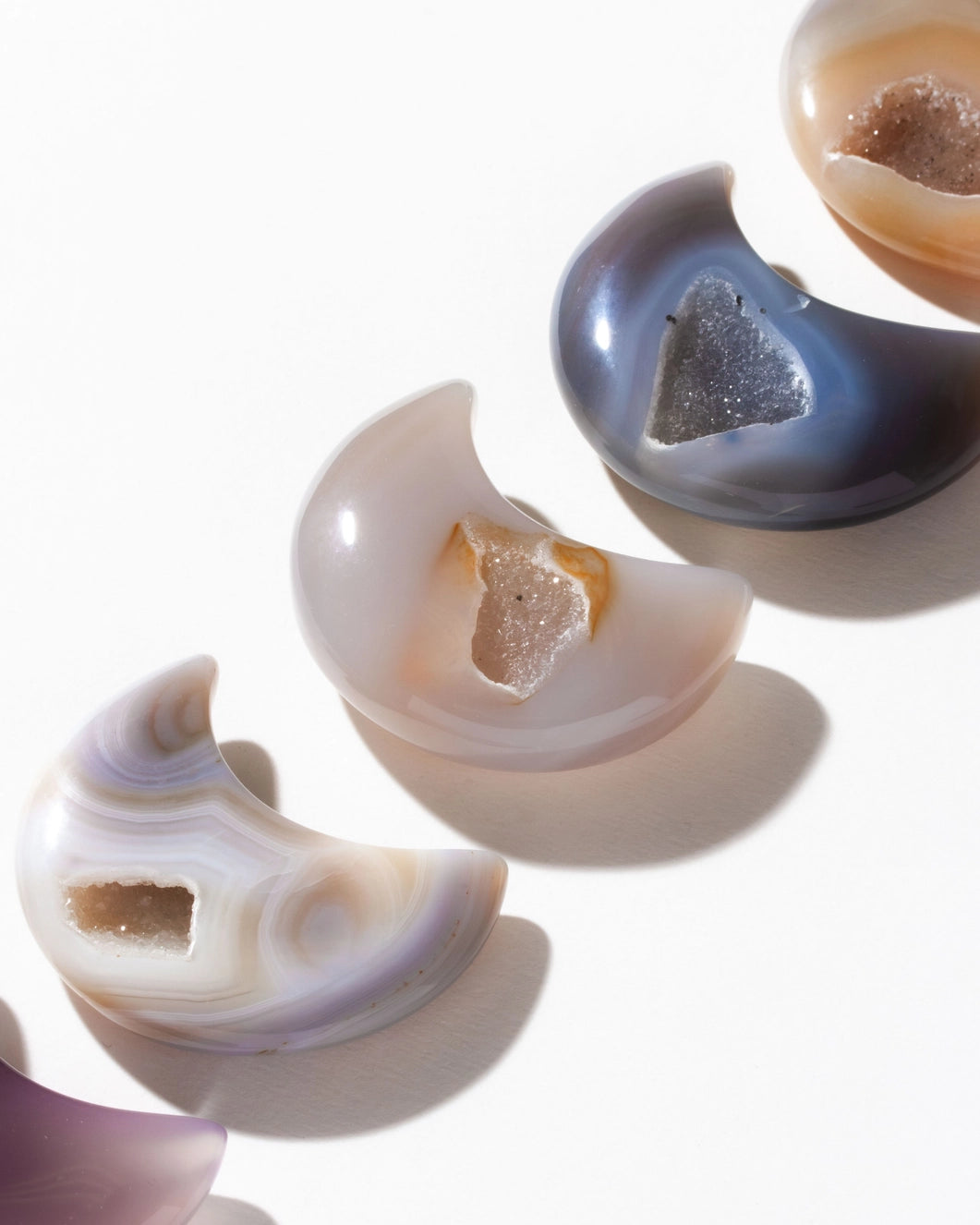Luna Terra Crescent Druzy Agate Gemstone