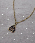 Gold Plated Enamel Planchette Necklace