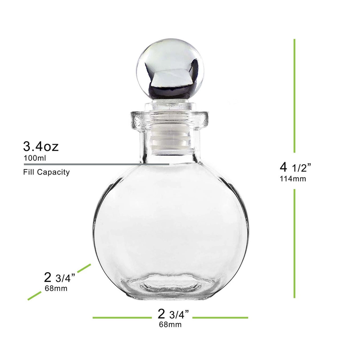 Ball Recycled Glass Bottle with Clear Glass Top | 3.4 oz