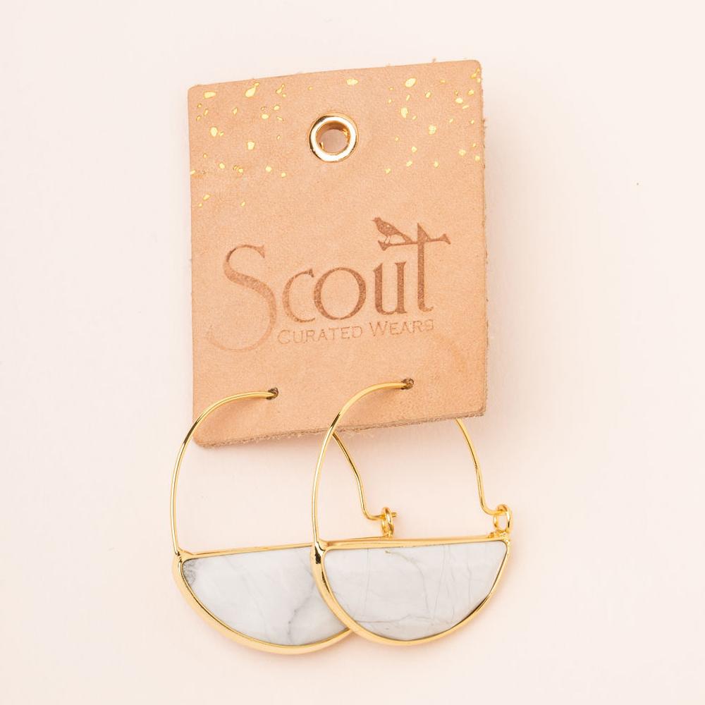 Stone Prism Hoop Earrings