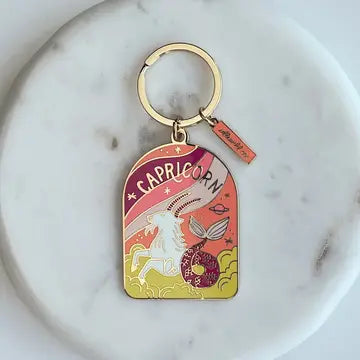 Zodiac Enamel Keychains | Capricorn