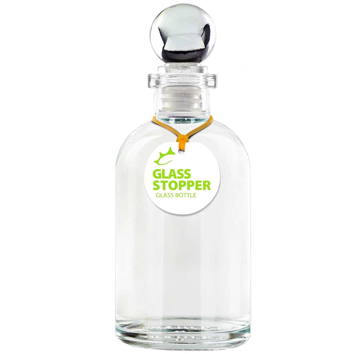 Apothecary Recycled Glass Bottle with Clear Glass Top | 8 oz
