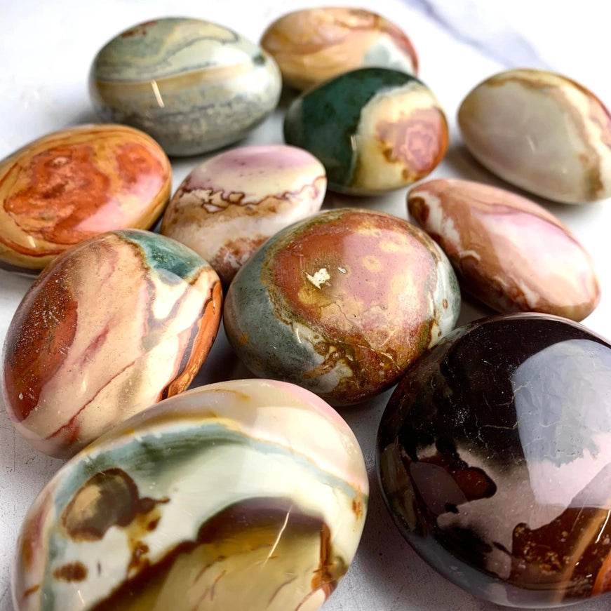Polychrome Jasper Palm Stone