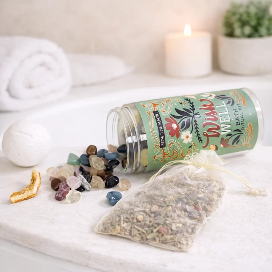 Wishwell Bath Ritual Kit with Mixed Gemstones