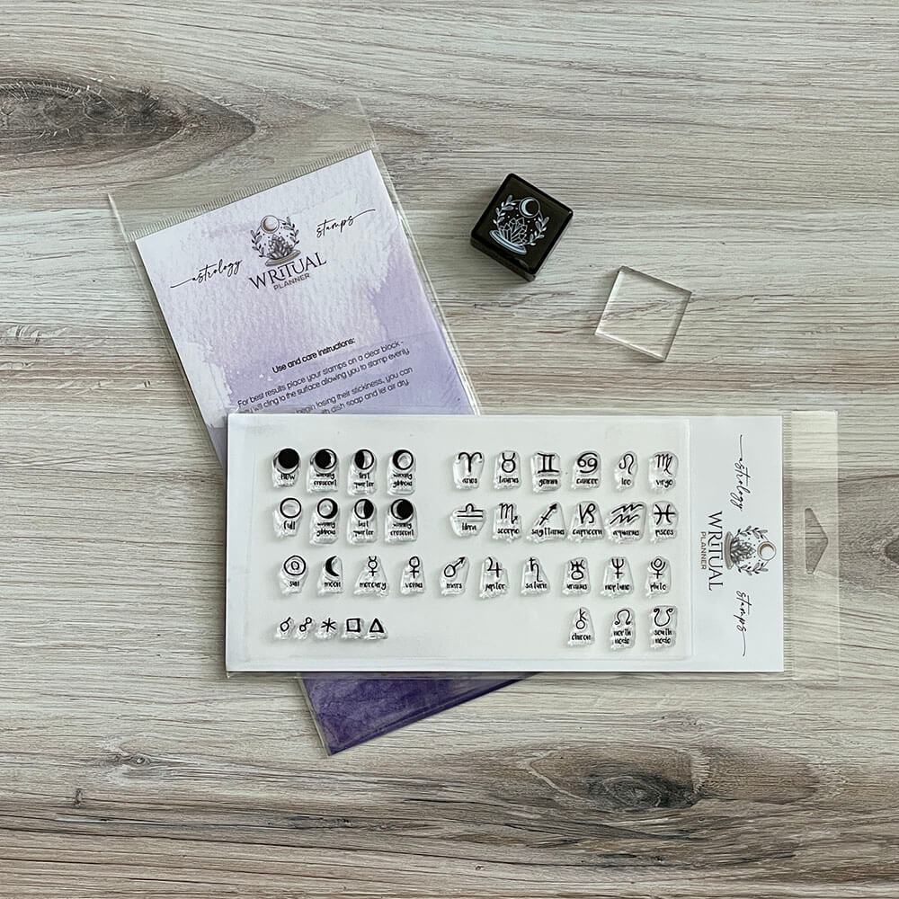 Astrology Stamps - Set of 38 Original Clear Photopolymer Cling Stamps