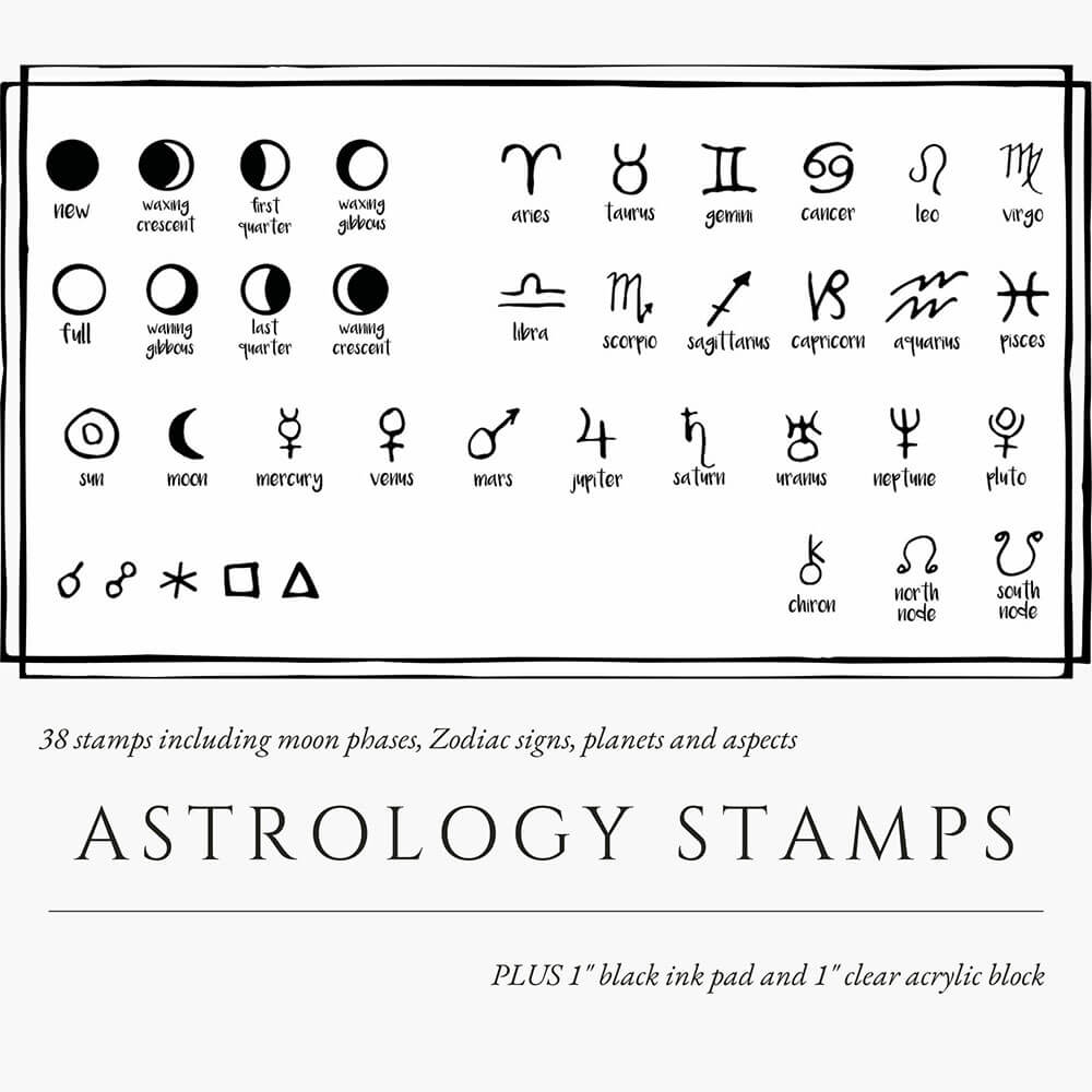 Astrology Stamps - Set of 38 Original Clear Photopolymer Cling Stamps