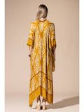 Damask Print Kimono with Sleeves