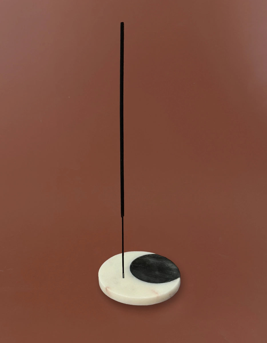 Crescent Moon Marble Incense Holder