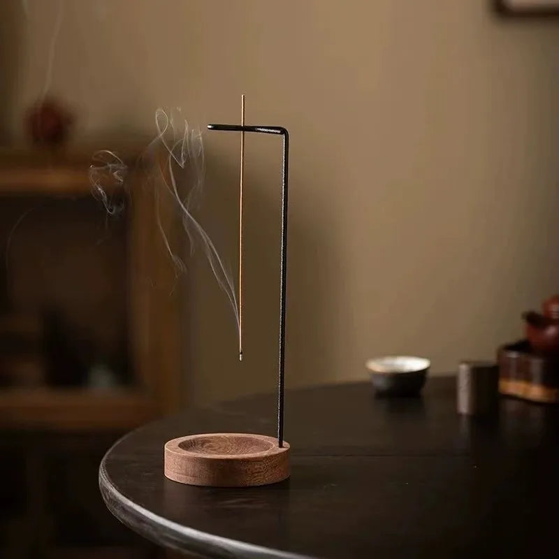 Hanging Incense Burner with Wood Base