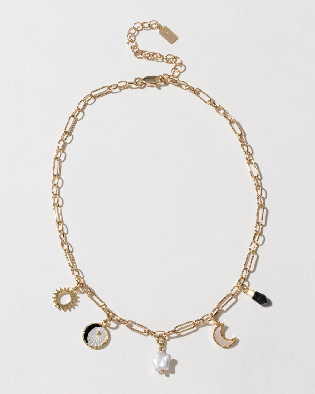 Onyx & Moonlight Charm Necklace