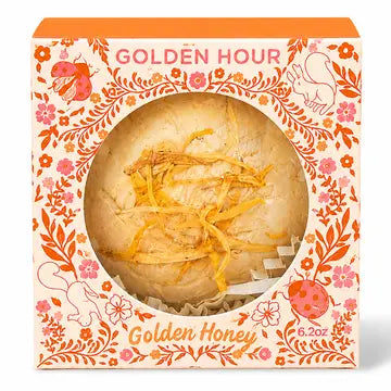 The Golden Hour Bath Bomb in Golden Honey