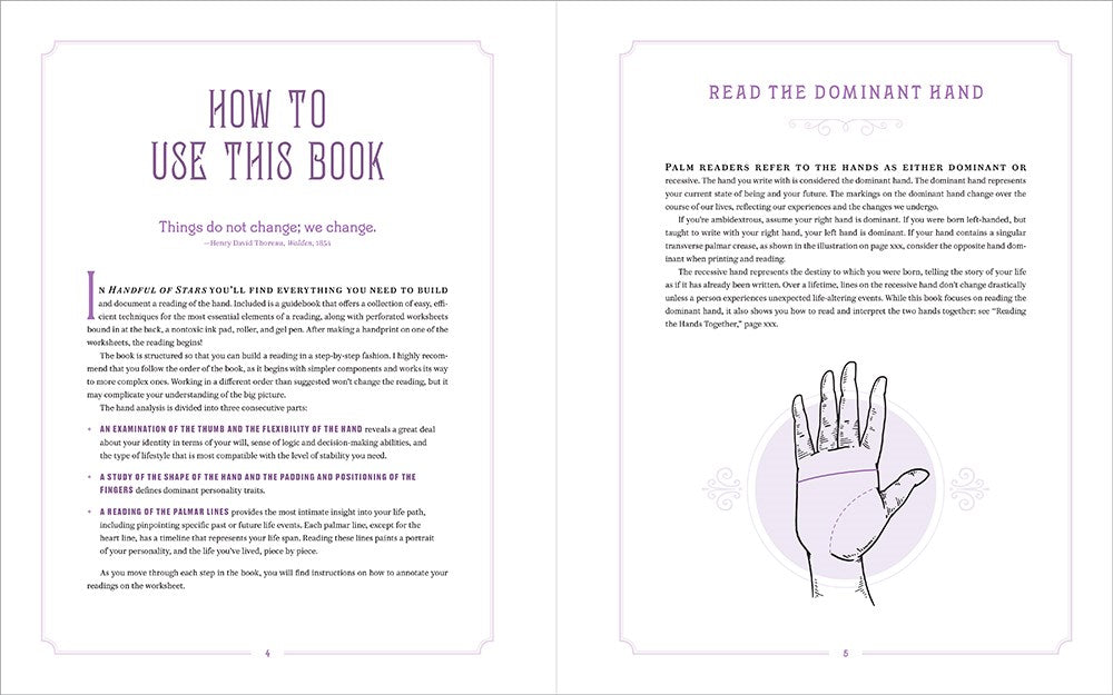 Handful of Stars: Palmistry Guidebook and Hand-Printing Kit