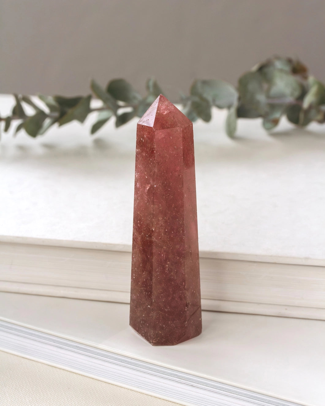 Berry Confident Strawberry Quartz Gemstone Tower