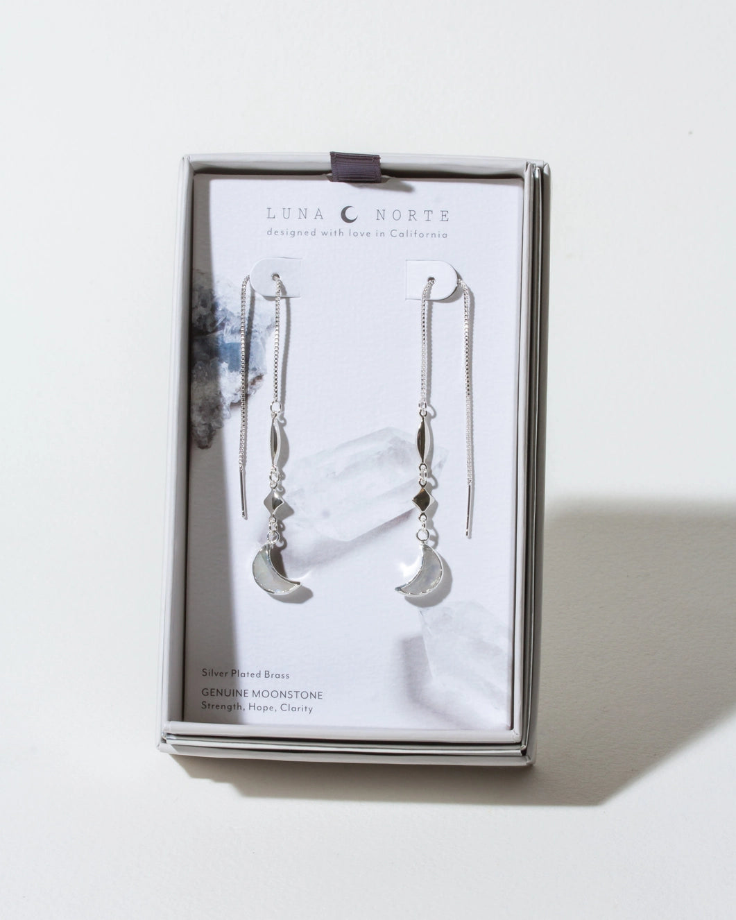 Dolce Luna Threader Earring | Silver & Moonstone