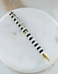 Luxe Pen, Rollerball | Black & White Stripe