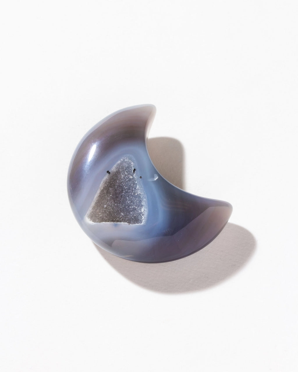 Luna Terra Crescent Druzy Agate Gemstone