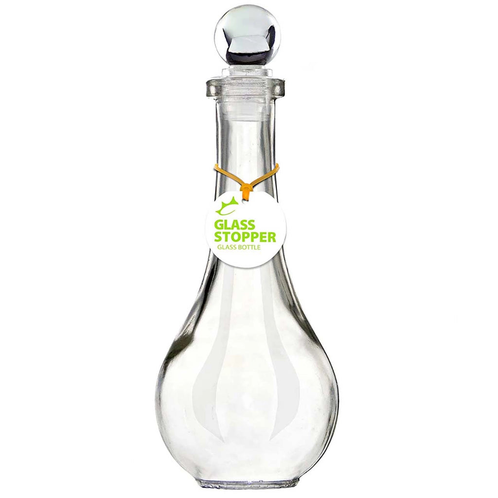 Drop Recycled Glass Bottle with Clear Glass Top | 8 oz