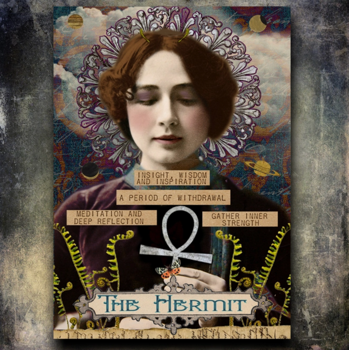 The Hermit Collage Greeting Card