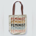 Canvas Tote Bag with Vegan Leather Handles | Feminist
