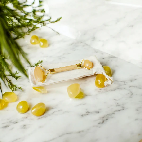 Yellow Jade Bamboo Facial Massage Roller