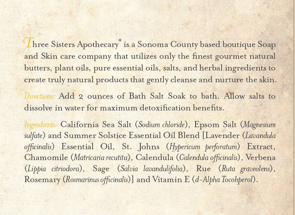 Bath Salt Soak Summer Solstice
